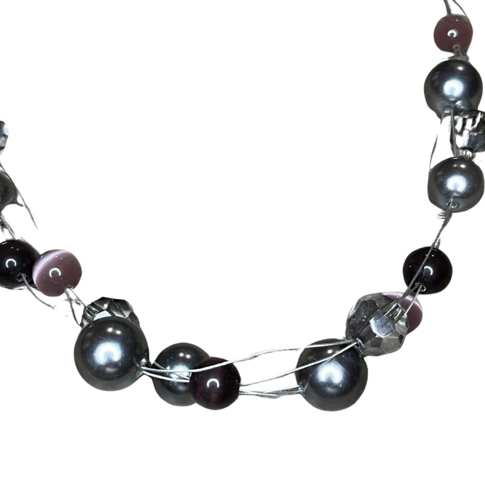 975 Lia Sophia Silver and Purple Beaded Necklace - Picture 3 of 3